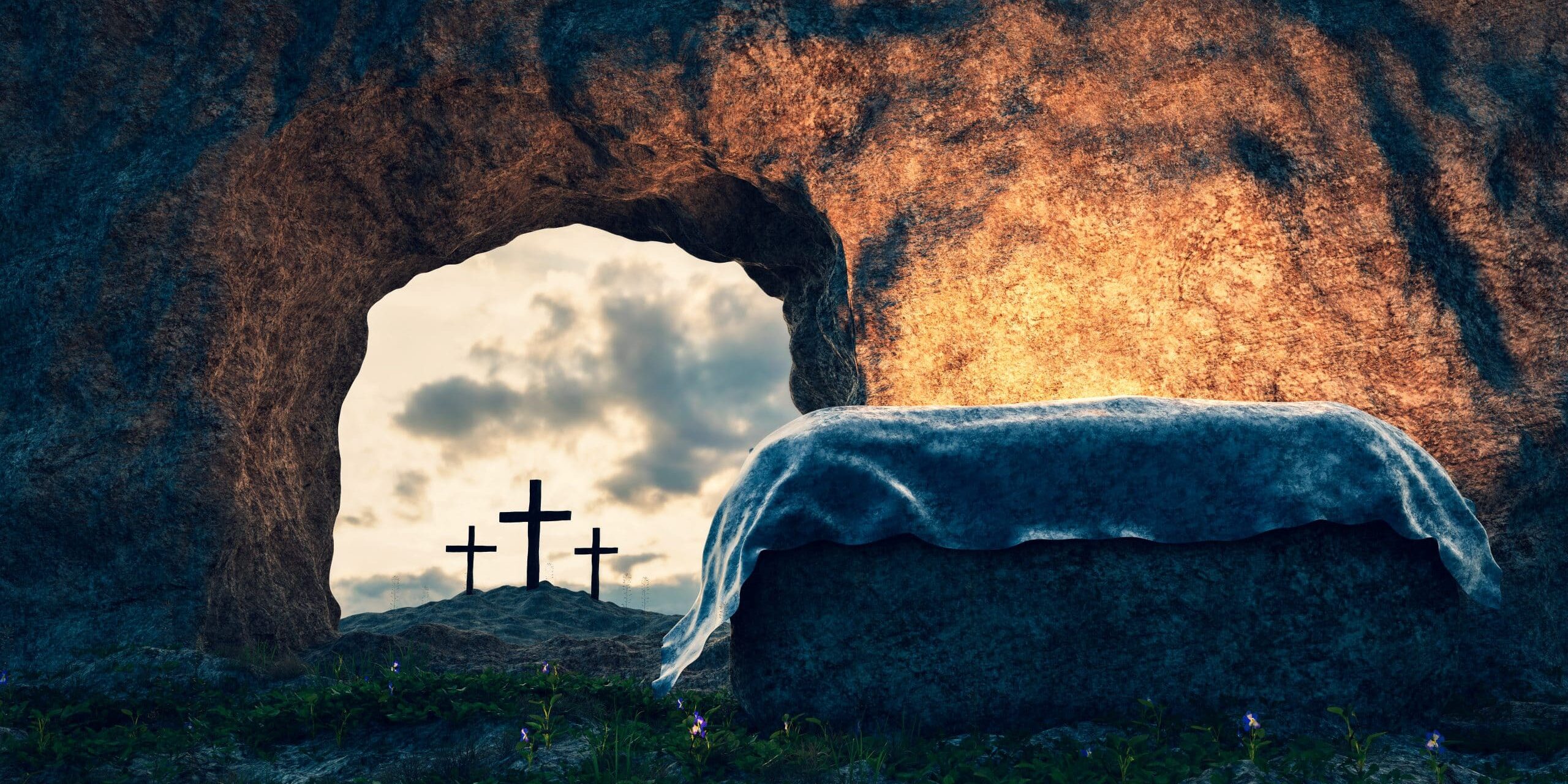 Tomb of Jesus Christ. Crucifixion And Resurrection. Religion, Easter theme.